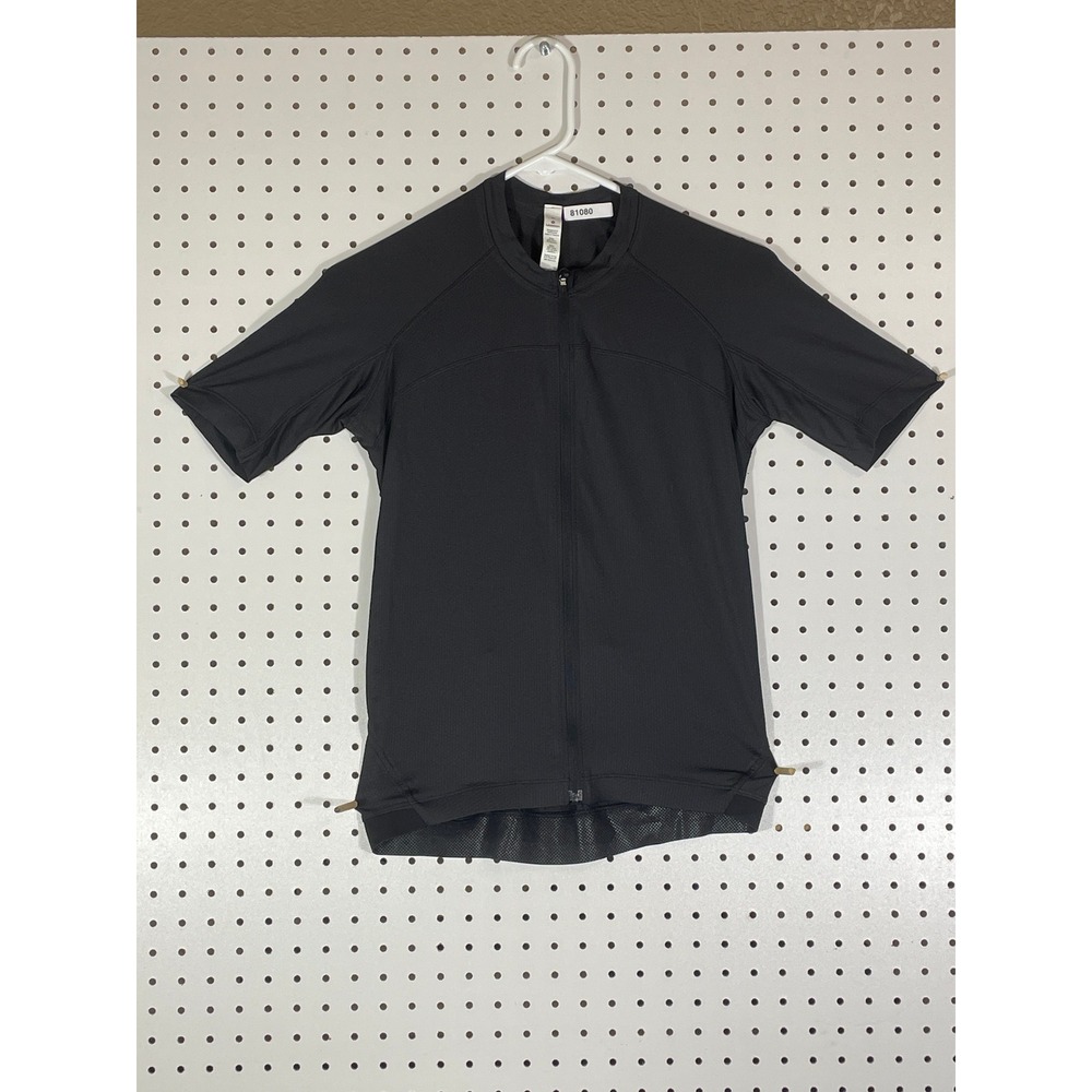 Lululemon Mens Cycling Jersey Black Full Zip Short Sleeve Bike Shirt Size M